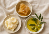 Grass-fed tallow, raw honeycomb and cold-pressed olive oil — the three ingredients